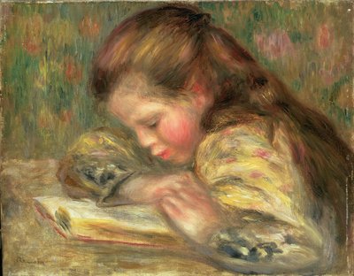 児童読書、1890年頃 作： Pierre Auguste Renoir